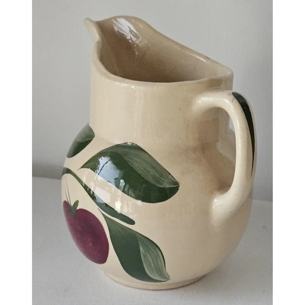 Watt Pottery Pitcher – Classic Apple Pattern USA Stoneware #16